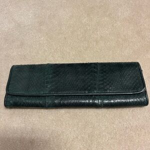 Pine green authentic snake Carlos falchi clutch